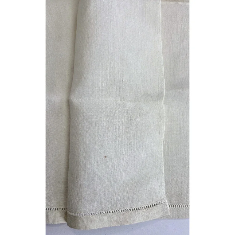 Vintage Pair of‎ Embroidered Crewel Linen Dish Hand Towels Cloths  Floral Retro